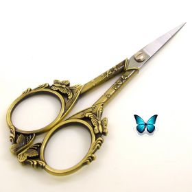 Butterfly Cut Retro Cut Cute Shape Tailor Scissors Yarn Embroidery Thread Head Household Scissors (Option: Bronze)