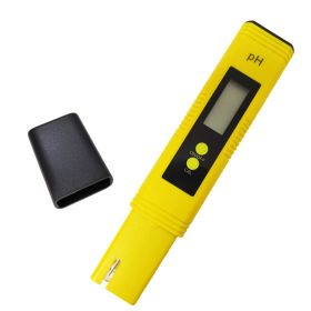 PH Meter 0.01 PH Battery Powder High Precision Water Quality EC Tester 0-14 PH Measurement Range For Aquarium Swimming Pool Digital Electric PH M (Option: Yellow)